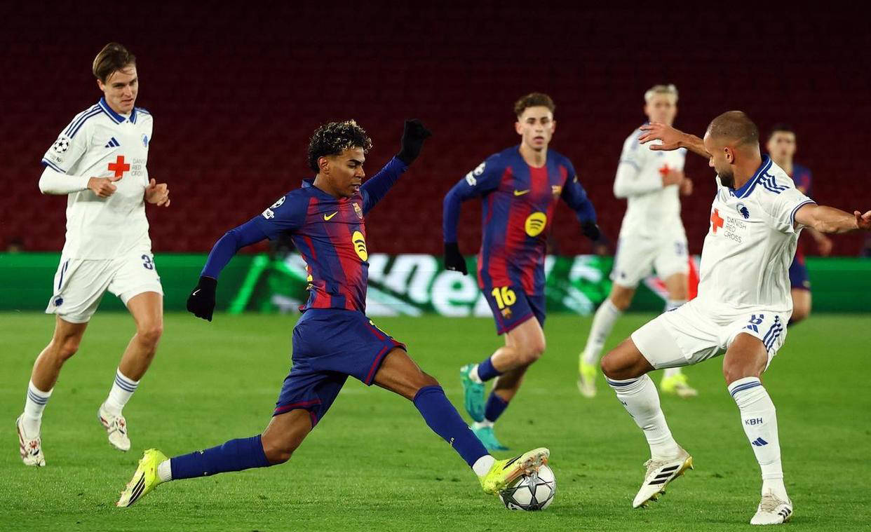 巴萨4-1逆转哥本哈根，豪取欧冠三连胜顺利晋级